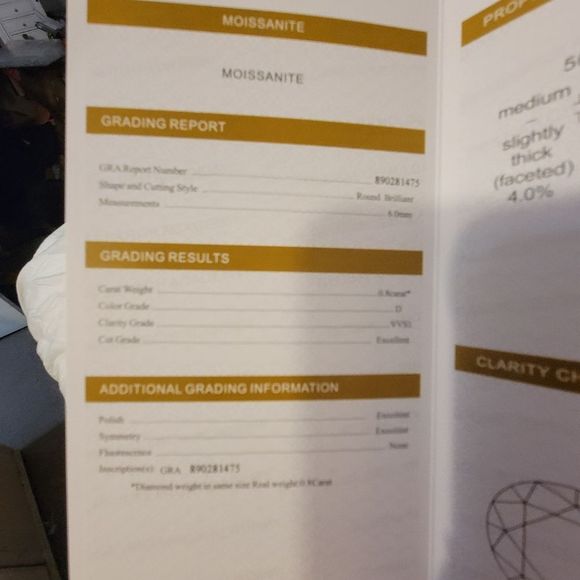 1.6cw 3cttw Certified vvs1 color D 6mm Round moissonite diamond studs - Picture 9 of 16